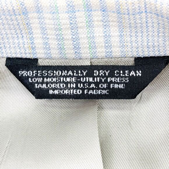 Jaymar Ruby Sport Coat Vintage Plaid White Blue 40 42 Preppy Academia 1980s Y2K - Picture 12 of 16